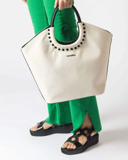 Wonders Bolso Baggy Blanco Crudo/Negr Flash Sale