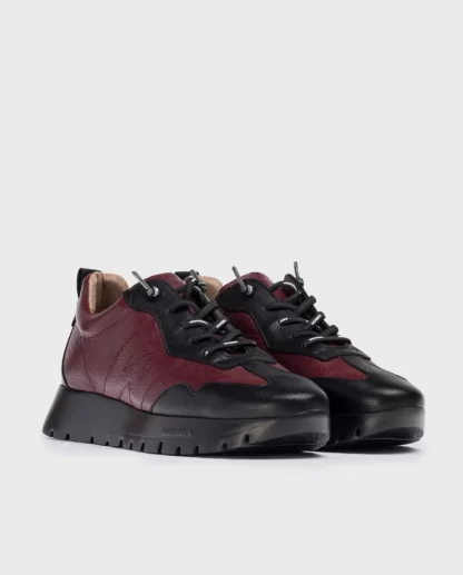 Wonders Deportivas Piel Supra Negro/Vino Cheap