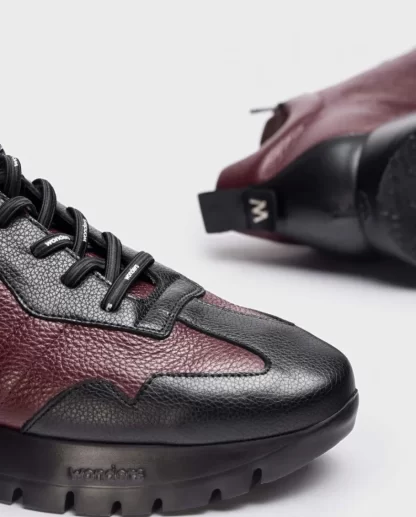 Wonders Deportivas Piel Supra Negro/Vino Cheap