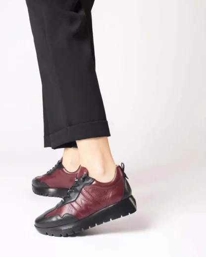 Wonders Deportivas Piel Supra Negro/Vino Cheap