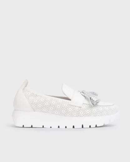 Wonders Mocasin Materia Blanco Off/Plata Best Sale