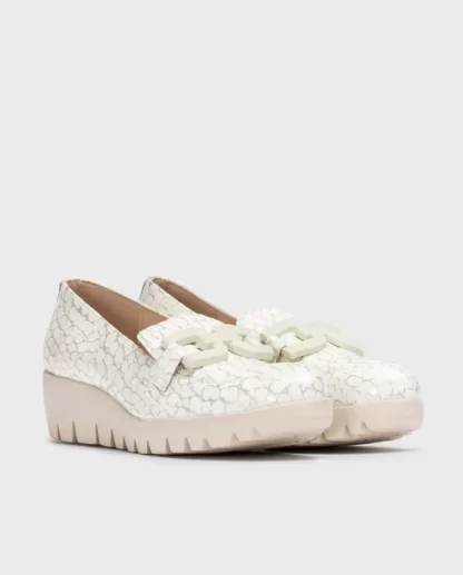 Wonders Mocasin San Marino Blanco Silver Discount
