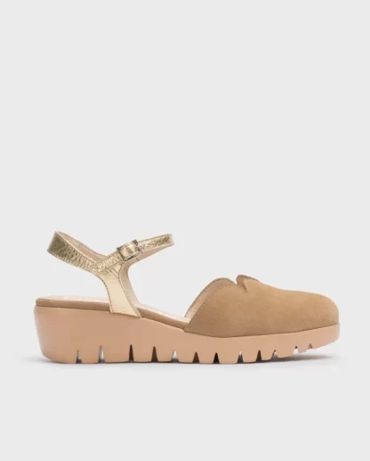 Wonders Sandalia Caravaca Marron Sand/Gold Flash Sale