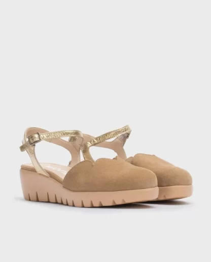 Wonders Sandalia Caravaca Marron Sand/Gold Flash Sale