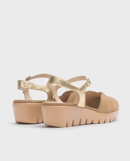 Wonders Sandalia Caravaca Marron Sand/Gold Flash Sale