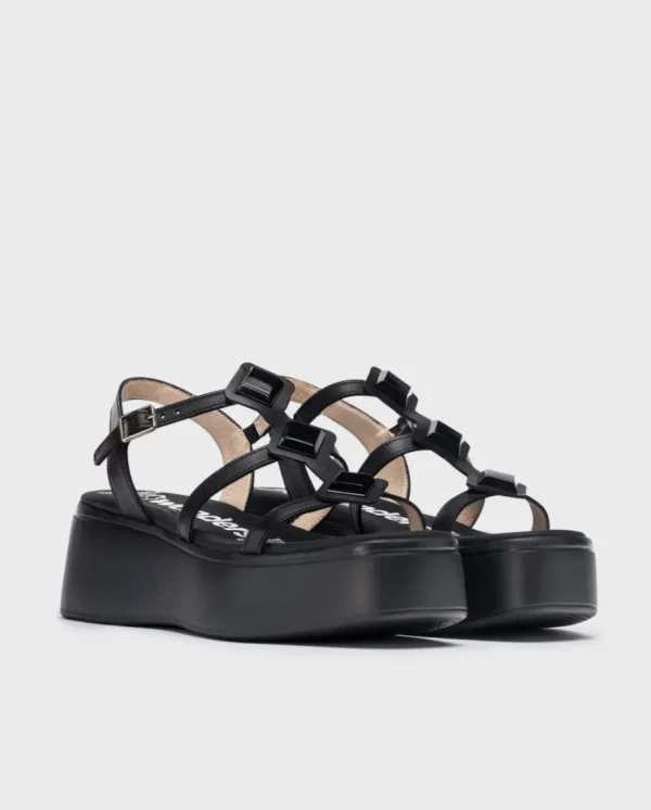 Wonders Sandalias Con Plataforma Carolina Negro Fashion