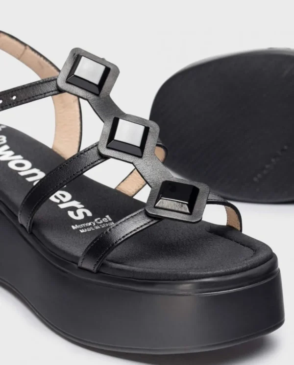 Wonders Sandalias Con Plataforma Carolina Negro Fashion