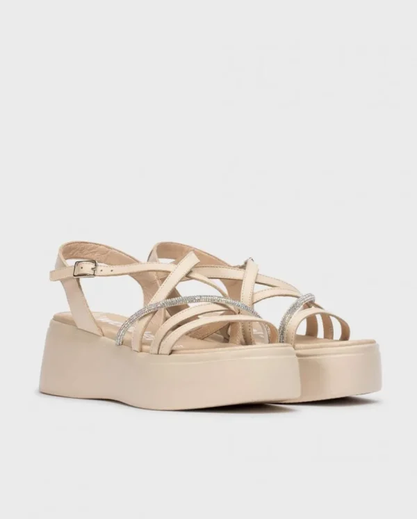 Wonders Sandalias Con Plataforma Martina Beige Natural Hot