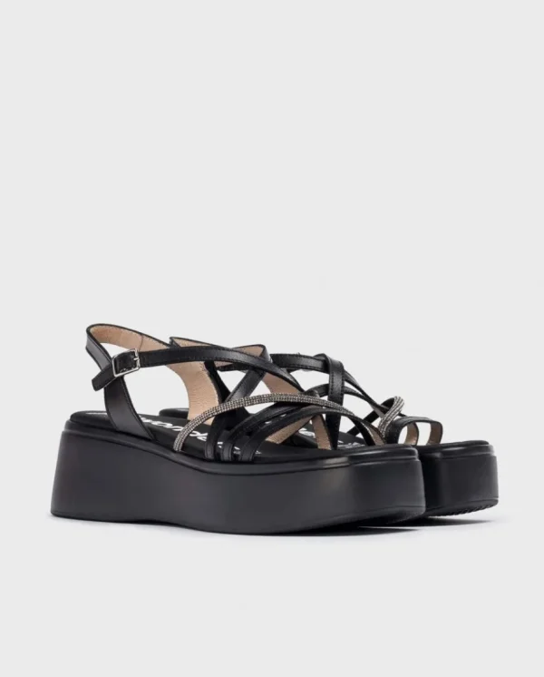 Wonders Sandalias Con Plataforma Martina Negra Negro Discount