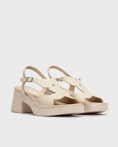 Wonders Sandalias De Tacon Dafne Crema Cream Store