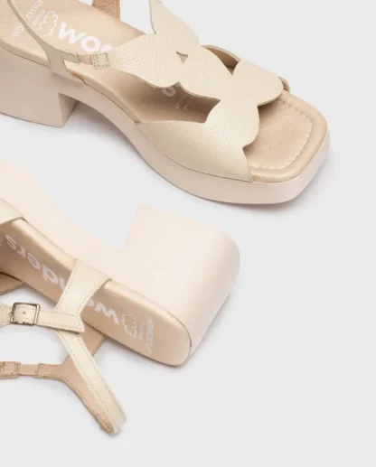 Wonders Sandalias De Tacon Dafne Crema Cream Store