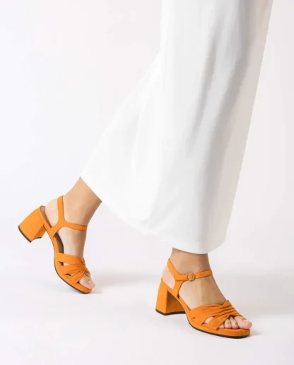 Wonders Sandalias De Tacon Gisela Naranja Apricot Clearance