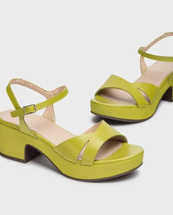 Wonders Sandalias De Tacon Grinon Verde Apple Cheap