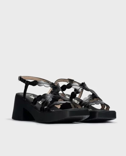 Wonders Sandalias Tacon Neus Negro Sale